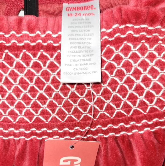 🆕️♥️❄️ Vintage Gymboree Winter Snowflake Outfit Smocked Velour Top Jeans 18-24 - Picture 4 of 10